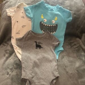 Carters Kids One Piece Set - Blue, Gray, Cream